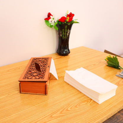 Premium Wooden Tissue Box Cover – Elegant Laser Cut Design for Home & Office Decor