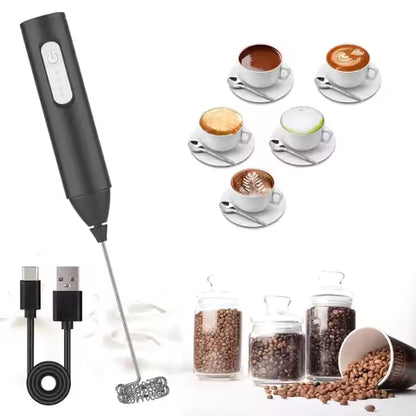Rechargeable Electric Milk Frother – Handheld Coffee & Cappuccino Foam Maker