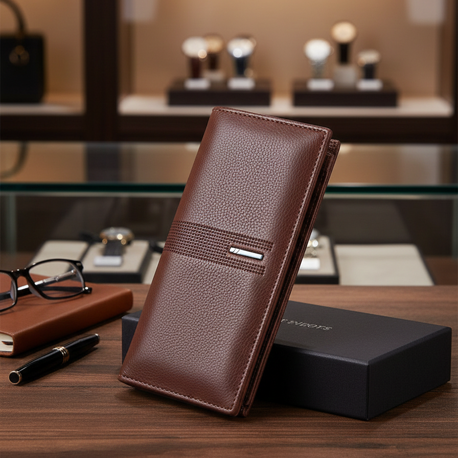 Leather Long Wallet for Men