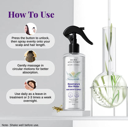 Hair Growth Spray with Rosemary & Rice Water
