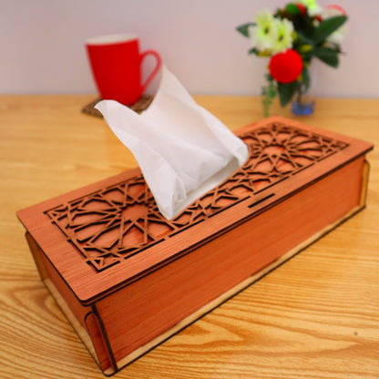 Premium Wooden Tissue Box Cover – Elegant Laser Cut Design for Home & Office Decor