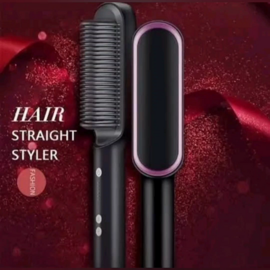 2-in-1 Professional Hair Straightening Brush | Fast Heating | Smooth & Frizz-Free Hair